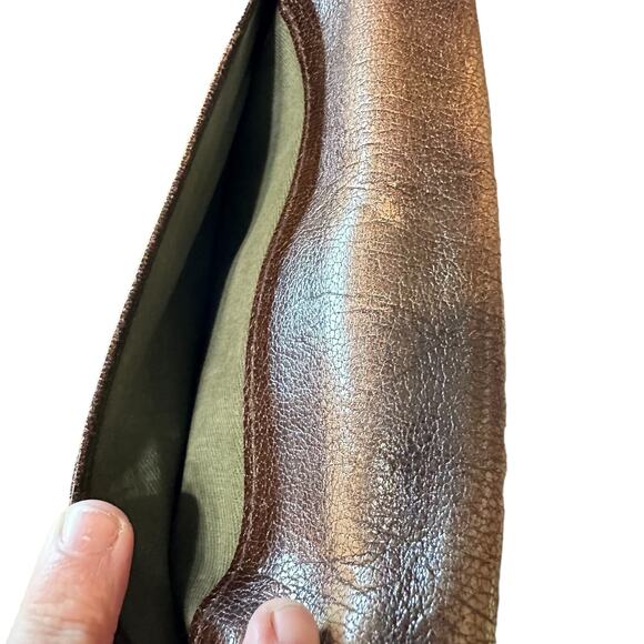 Vintage Jacob Leather Goods Bronze Brown Wristlet Clutch - Picture 7 of 14